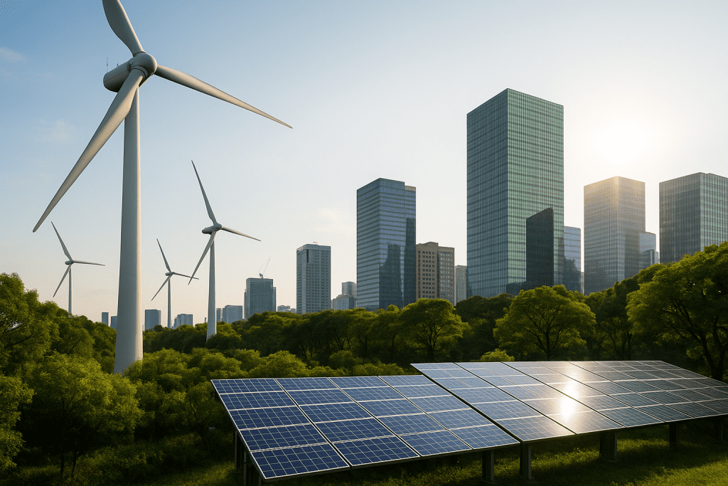 People working with renewable energy technology